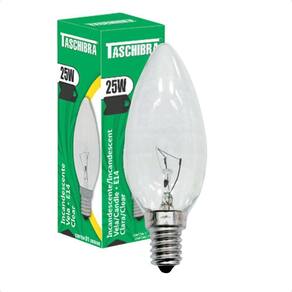 Kit 3 Lâmpadas Incandescente Taschibra Vela 25w E14 Clara 110v