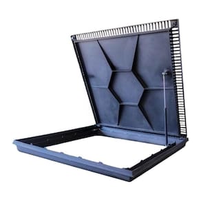 Tampa De Piscina Para Casa De Maquina Com Grelha Invisível 80x80cm Cinza-escuro