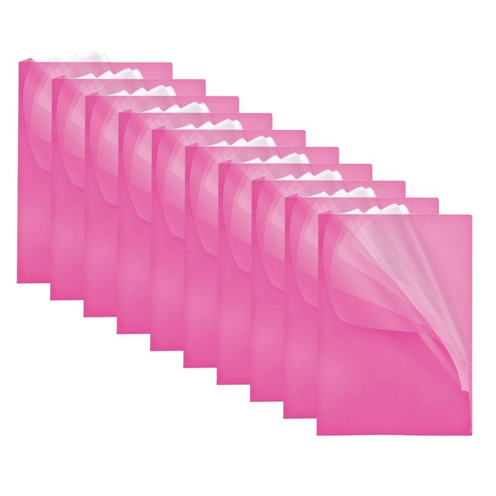 Kit 10 Pastas L Semi Transparente A4 Colorida 22 x 31cm - ACP (Escolha a Cor)