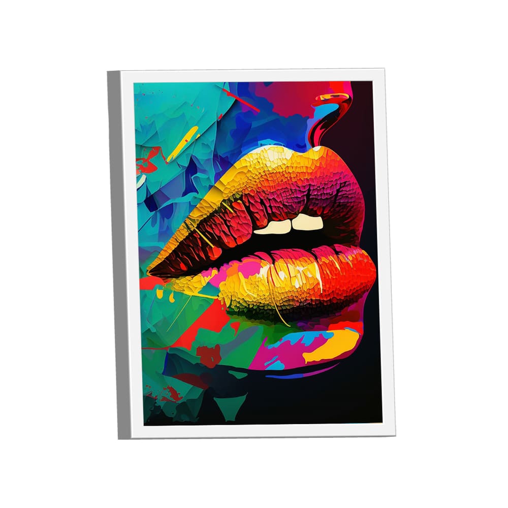 Quadro Decorativo Boca e Cores