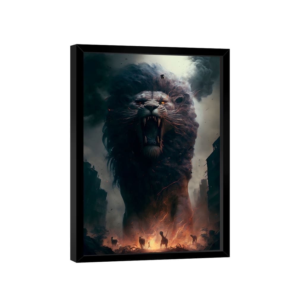 Quadro Decorativo Leão das Trevas