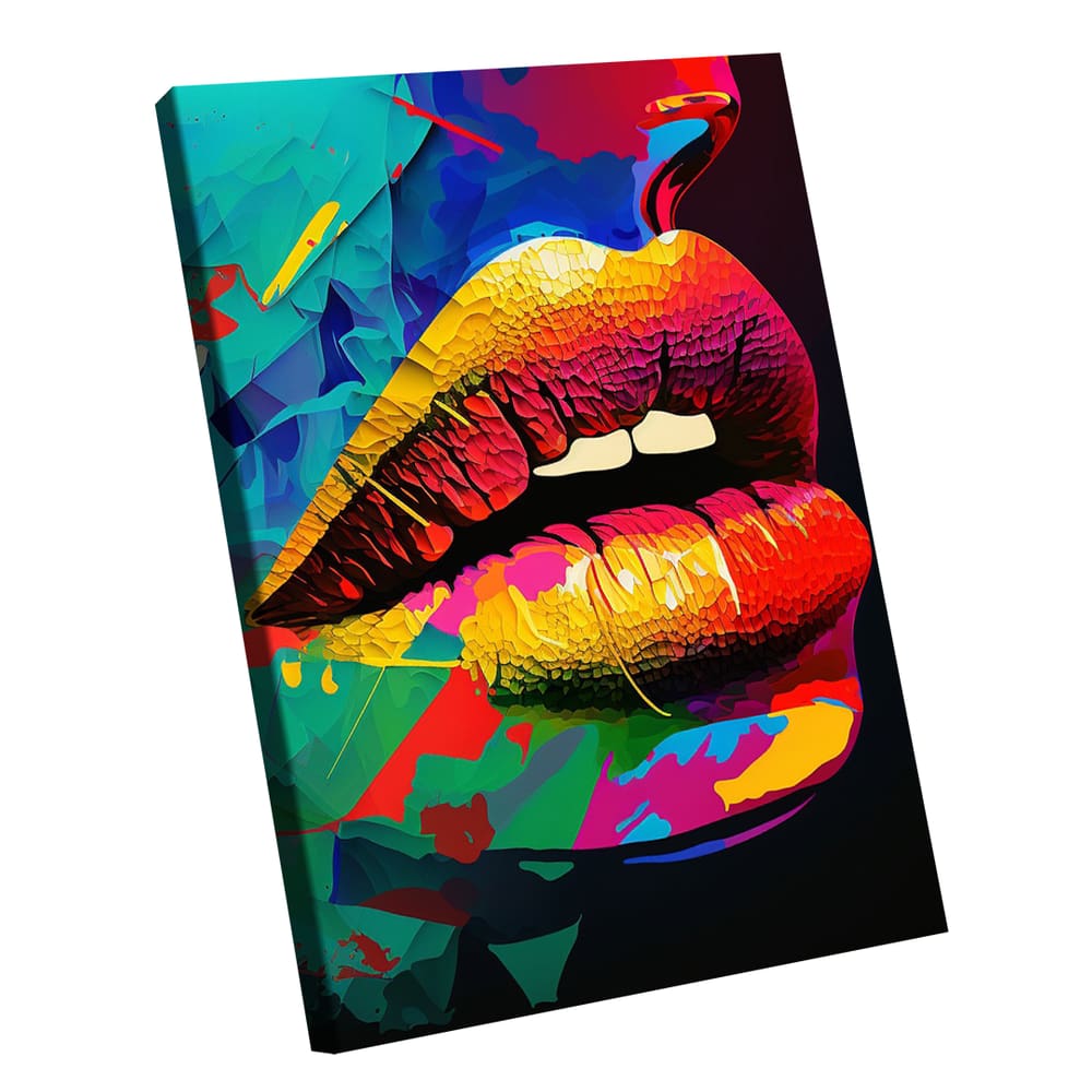 Quadro Decorativo Boca e Cores