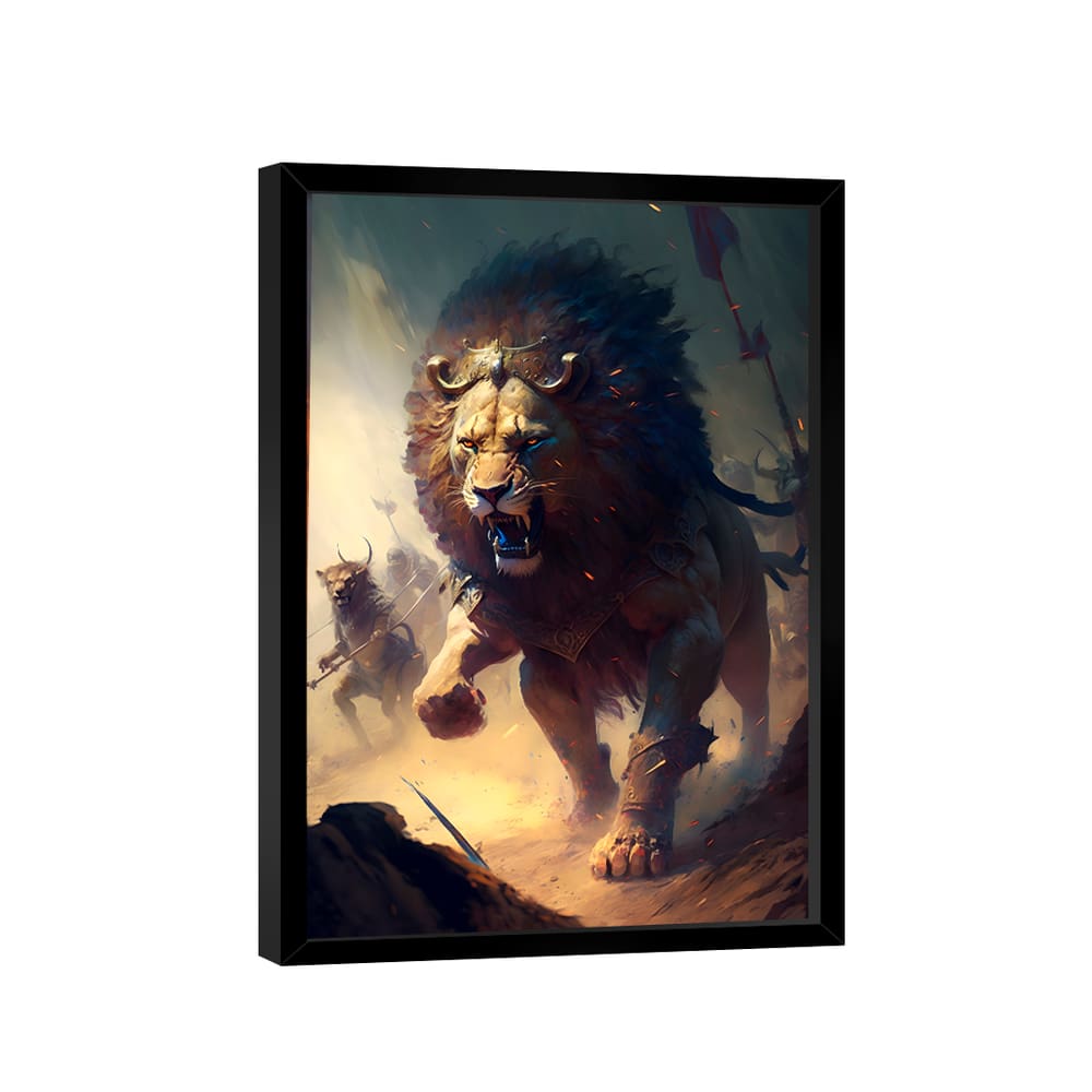 Quadro Decorativo Leão Gladiador