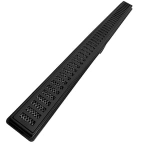 Ralo Linear Banheiro Seca Box 5x90 Alumínio Preto Fosco com Tela