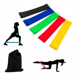 Kit 5 Faixas Elásticas Diferentes Intensidades Para Treino
