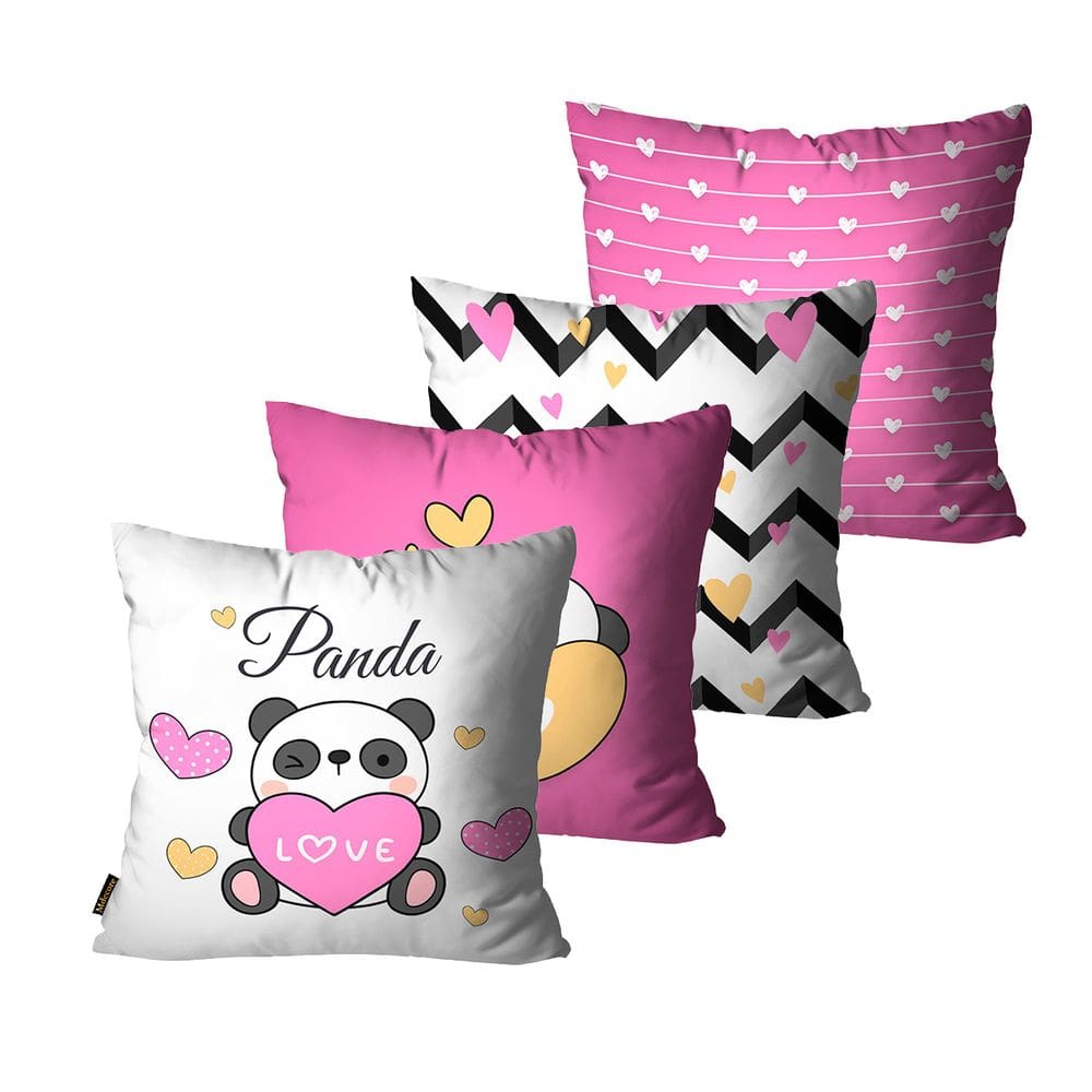 Kit com 4 Capas de Almofadas Mdecore Infantil 45x45