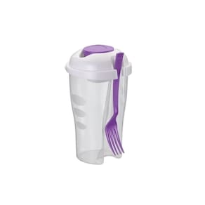 Copo para Salada ou Frutas com Garfo Roxo 900ml