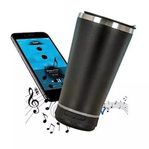 Copo Térmico c/ Caixa de Som Bluetooth 473ml Preto - Quanhe