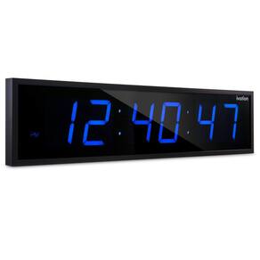 Relógio Ivation Digital LED enorme, grande e grande, 76 cm, azul