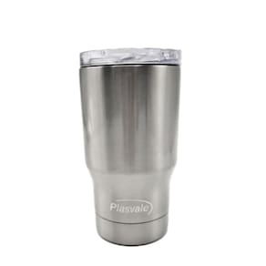Copo Térmico Com Tampa Long Neck 4 Em 1 Plasvale 410ml Cinza