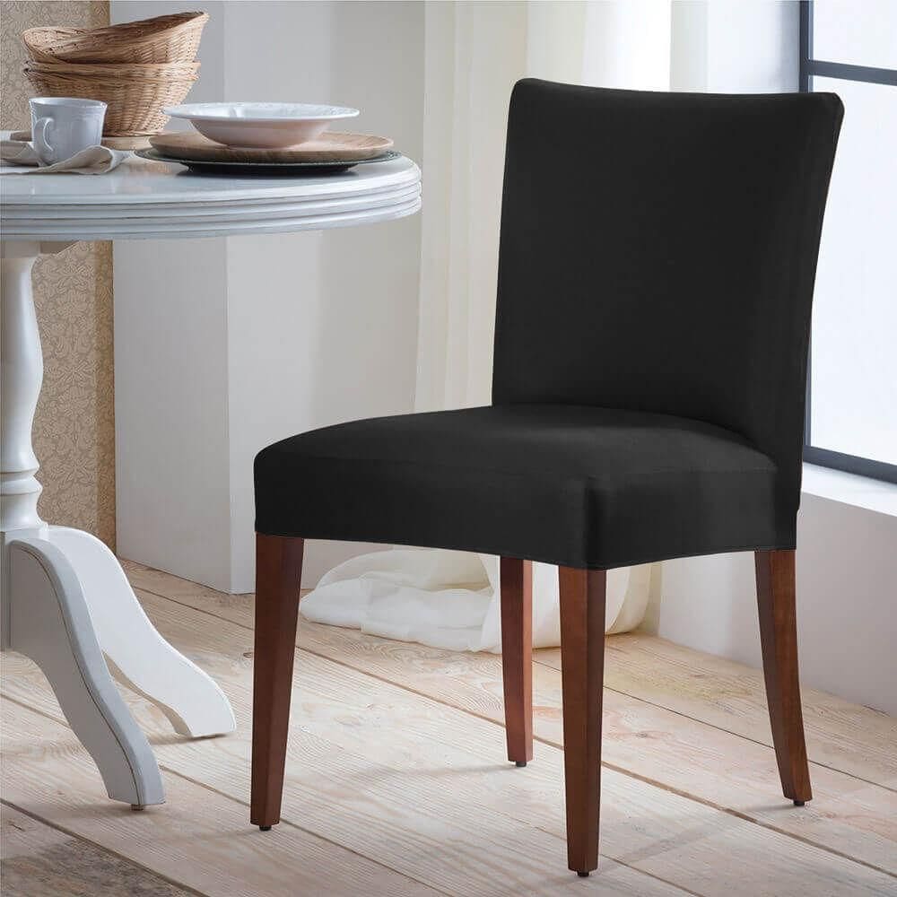 Capa De Cadeira Em Malha - Adomes Preto