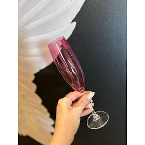 Jogo de 6 tacas para champanhe Gastro em cristal ecologico 220ml A24cm cor violeta