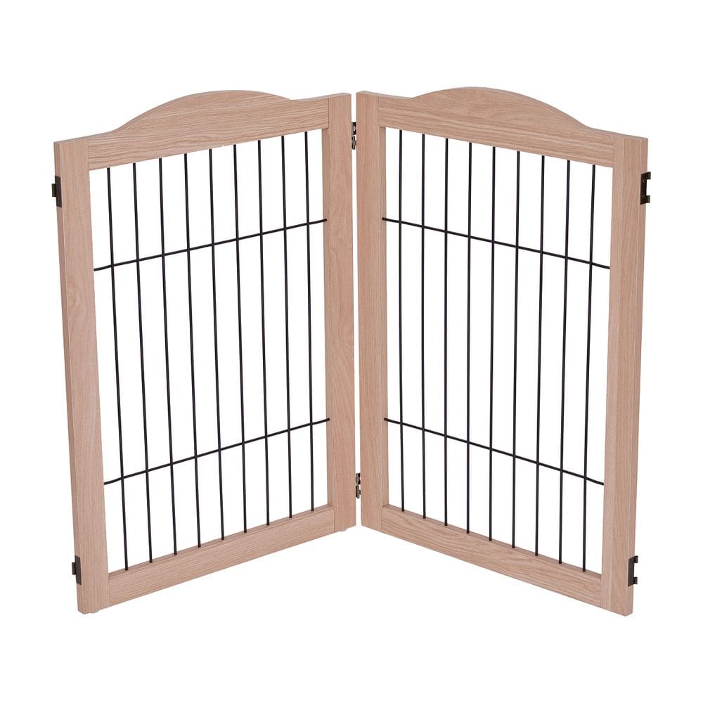 Dog Gate Arf Pets Cerca de arame de madeira independente de 360° 40x80cm
