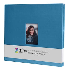 Álbum de fotos de álbum de recortes, tecido de zinco coberto de 20x20 cm de azul