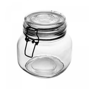 Pote Hermético de Vidro com Silicone Vintage Preto 850ml