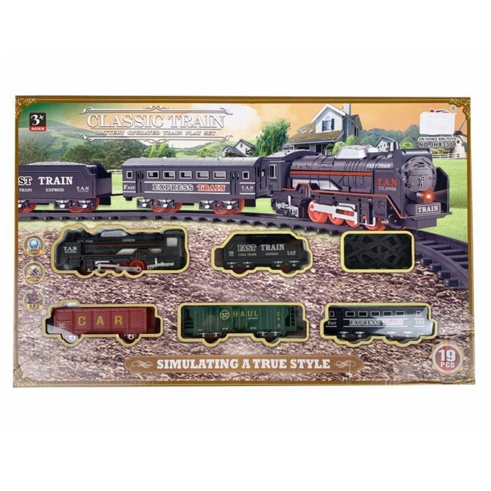 Trenzinho Locomotiva Infantil Luz Trilhos Vagões Diversão