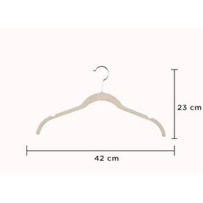 Cabide Veludo Fixel Camiseta Bege - Pct 3 Unid