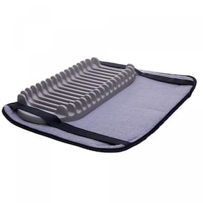 Tapete de Secar Louças c/ Escorredor de Pratos 43cm Cinza