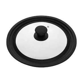 Tampa Universal para Panela com 22 a 26cm Preta Vidro - Lyor