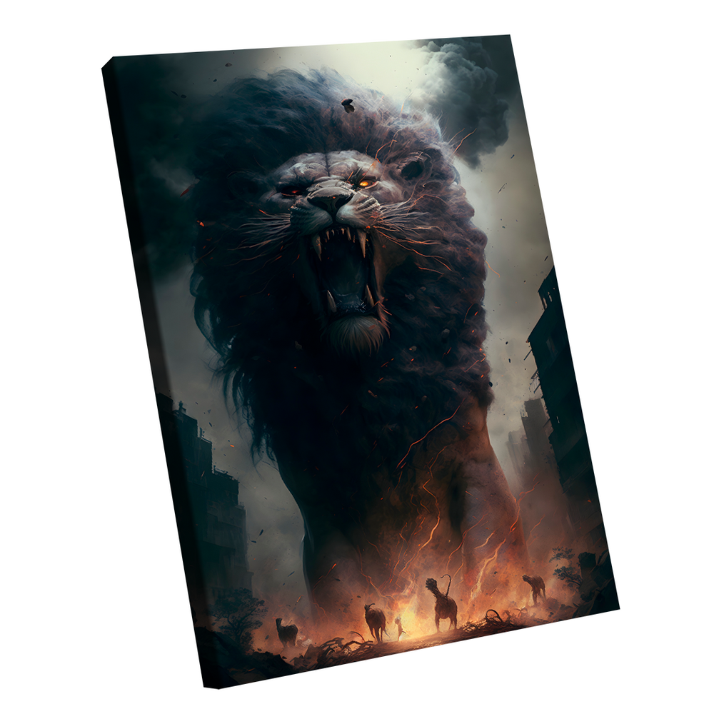 Quadro Decorativo Leão das Trevas