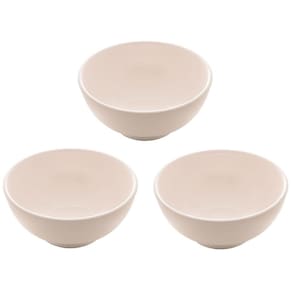 Jogo Tigela Bowl Porcelana Clean Branca 350ml 3 Unidades - Lyor