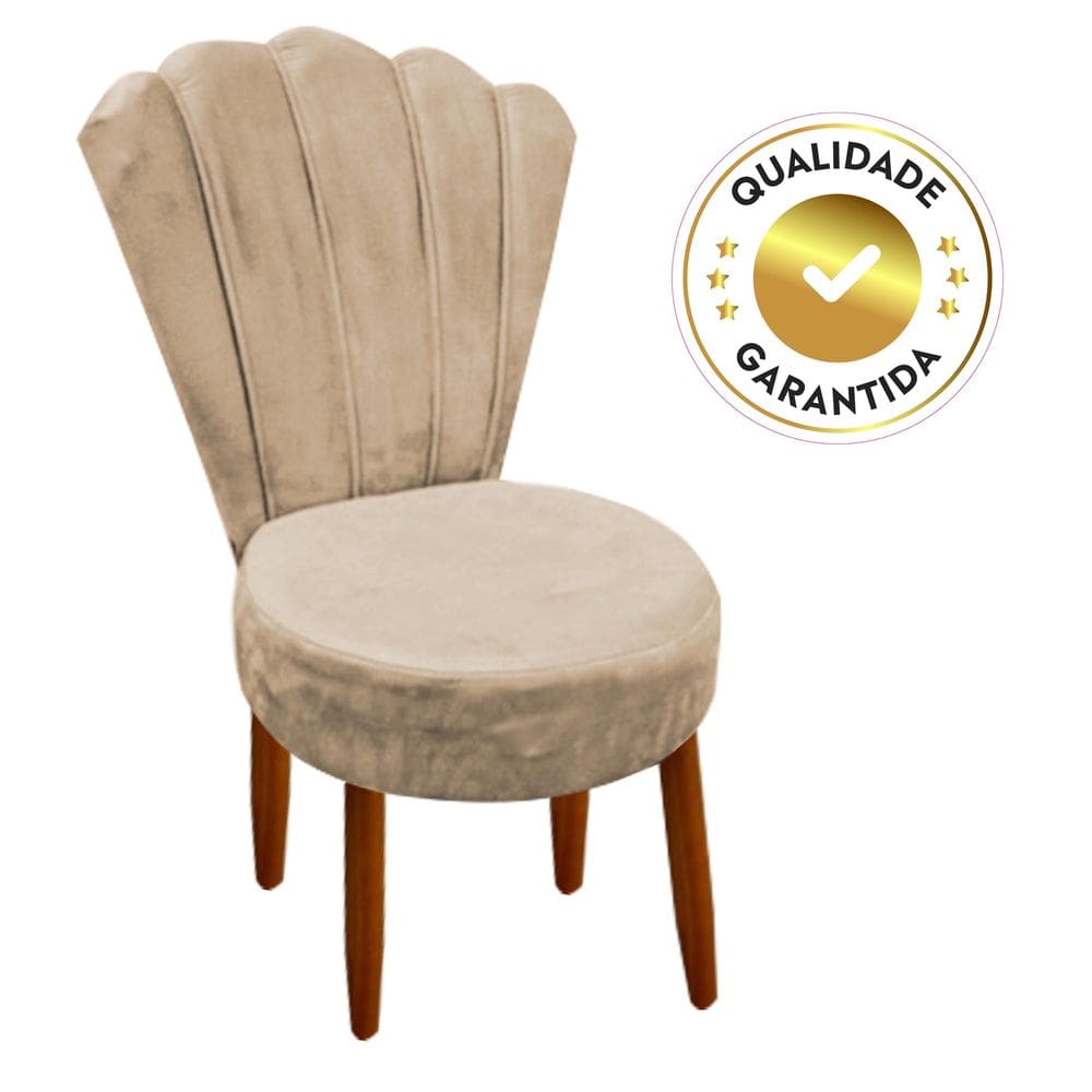 Conjunto 2 Cadeiras Estofadas Sala De Jantar Anna Suede Capuccino
