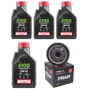 KIT TROCA ÓLEO X MOTUL 5100 15W50 4T 1L 531 + FILTRO FRAM PH6114 Bmw R1200 GS R1200 GS Adventure 2004 A 2012