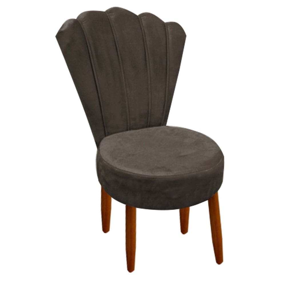 Conjunto 2 Cadeiras Estofadas Sala De Jantar Anna Suede Marrom