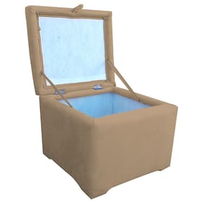 Puff Baú Porta Suitte Objetos 45x45x45cm Capuccino