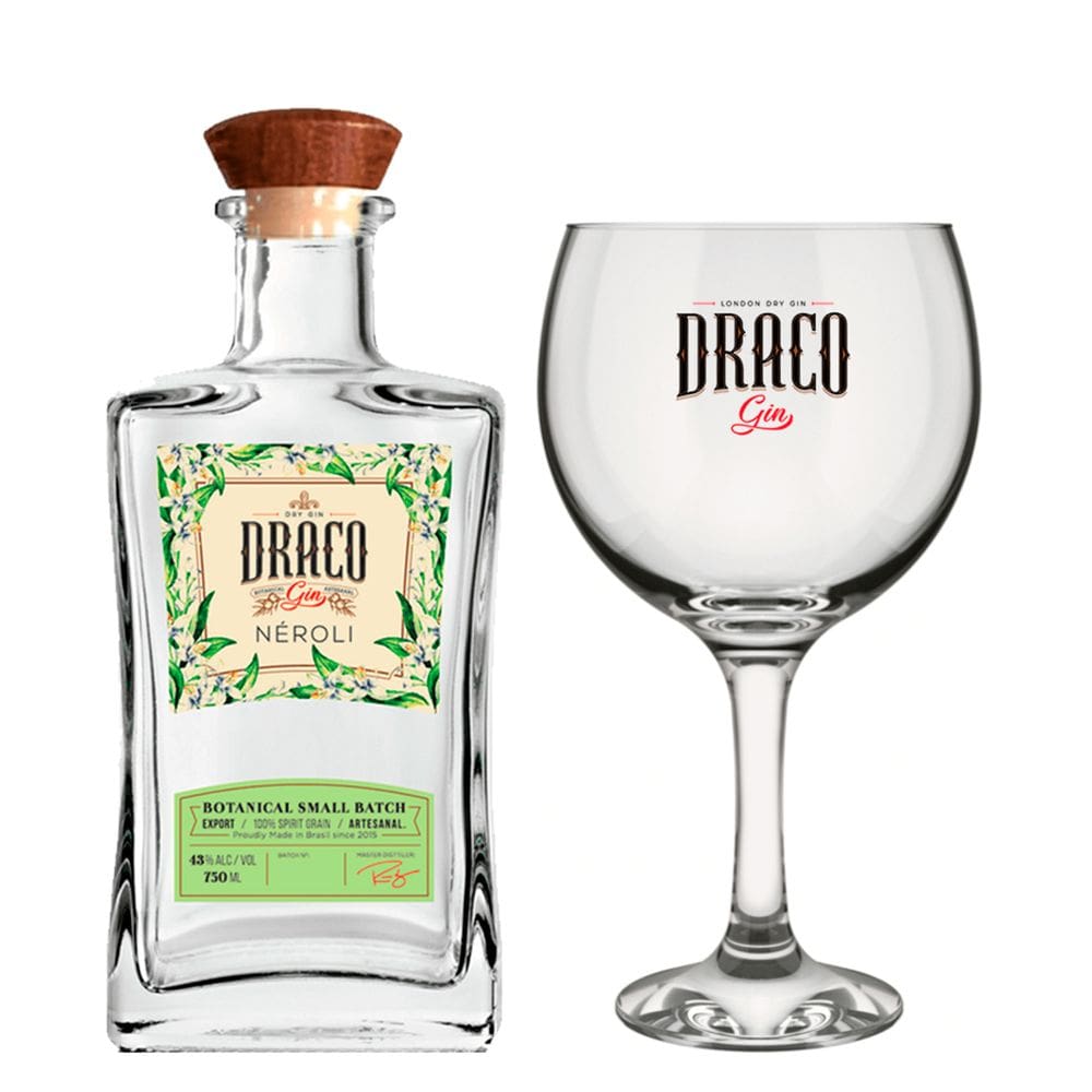 Gin Nacional Draco Néroli 750ml + Taça