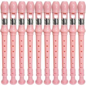 Kit 25 Flautas Doce Germânica Rosa Claro FL 20G New York