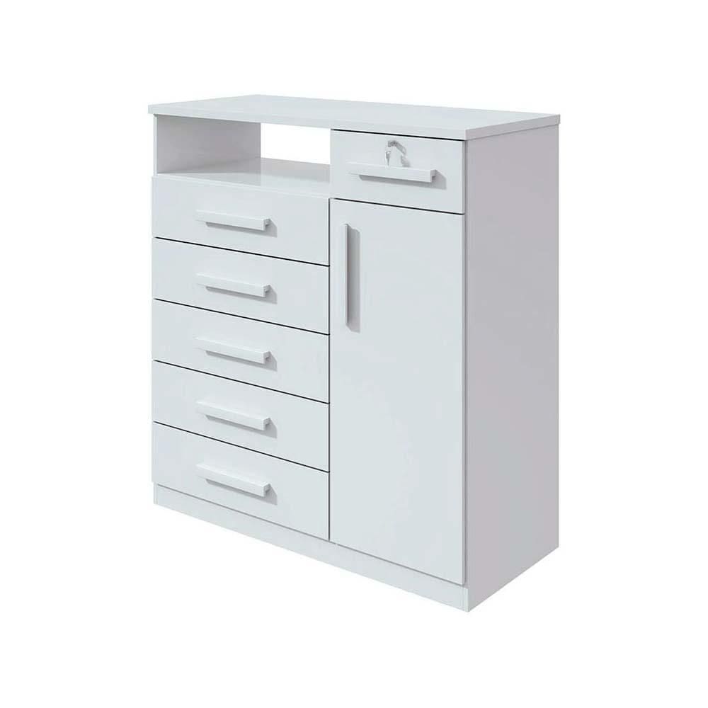 Cômoda Lopas Da Vinci 1 Porta 6 Gavetas