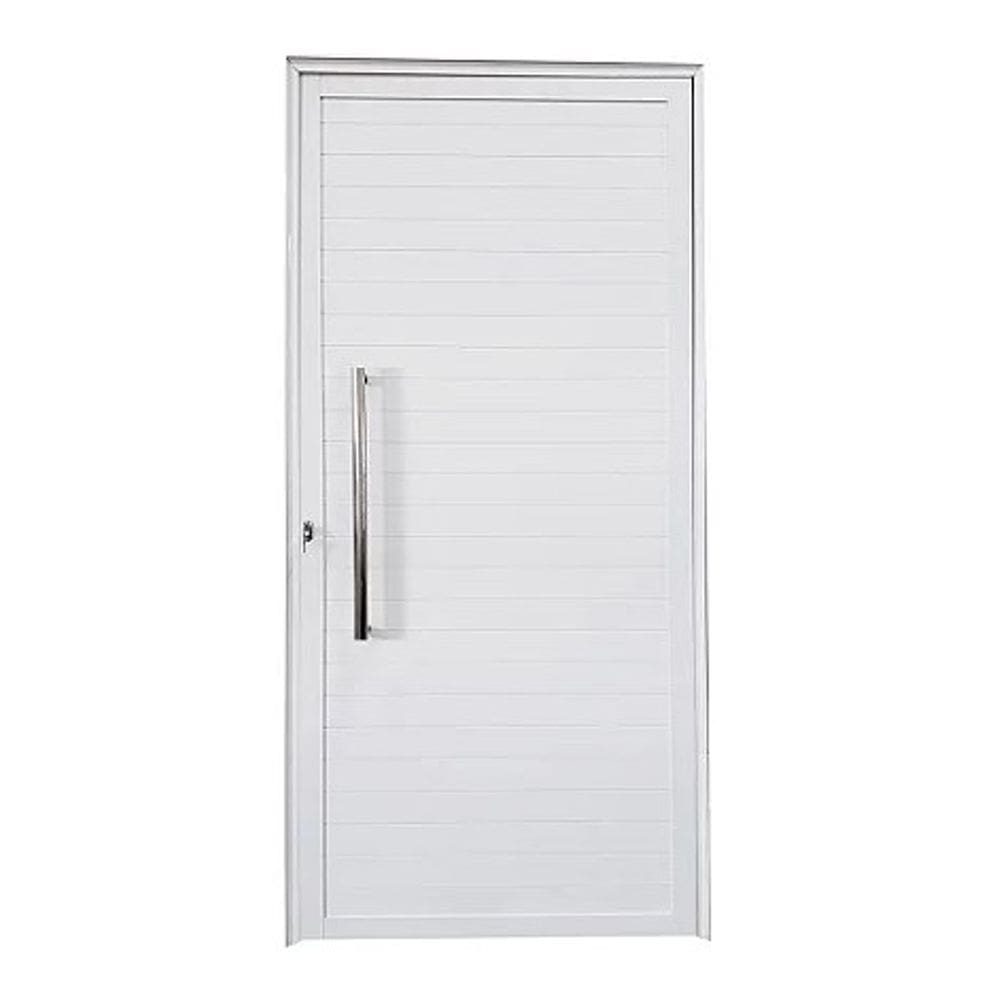 Porta Lambril 210x70 c/Puxador L/Esq. - Alumínio Branco - Linha 25