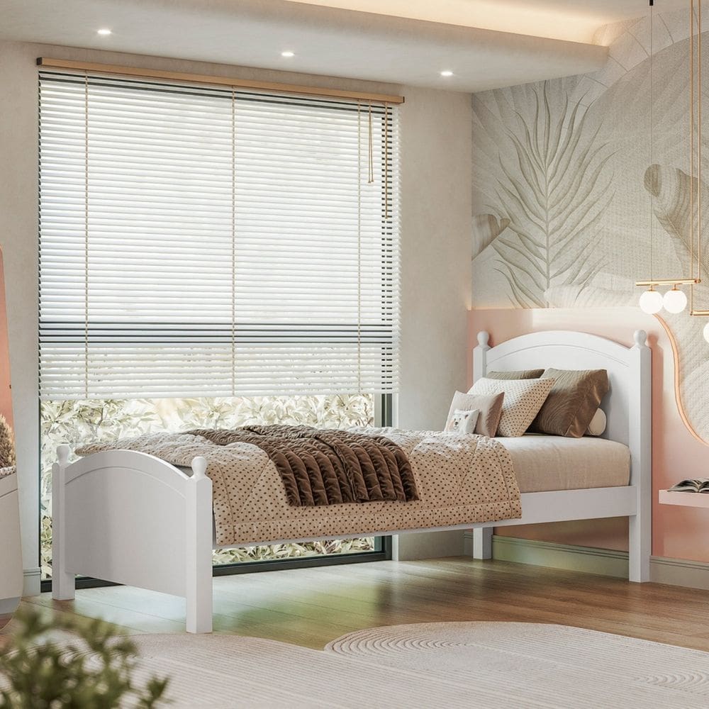 Cama Solteiro De Madeira Pinus e Mdf 22 Woodstore