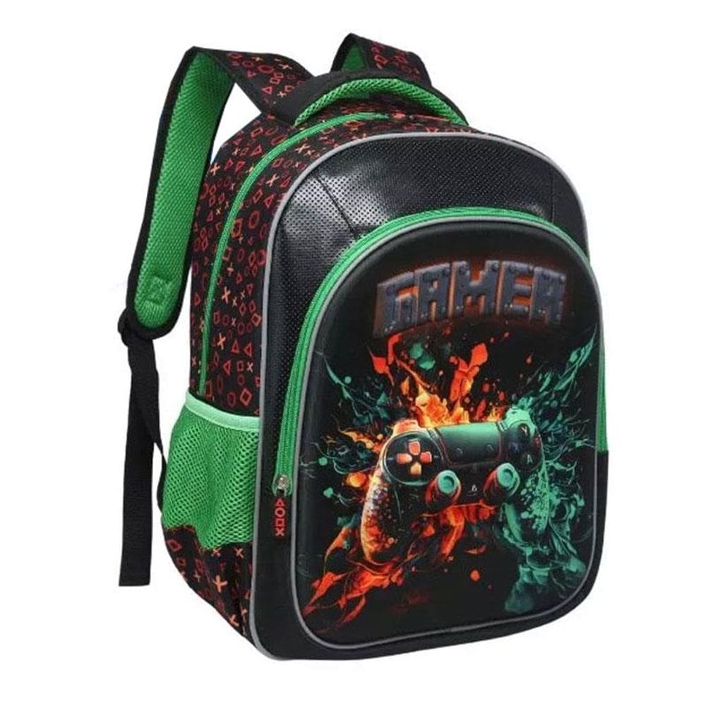 Mochila Escolar Infantil Gamer IN2551MG Verde - Tututti