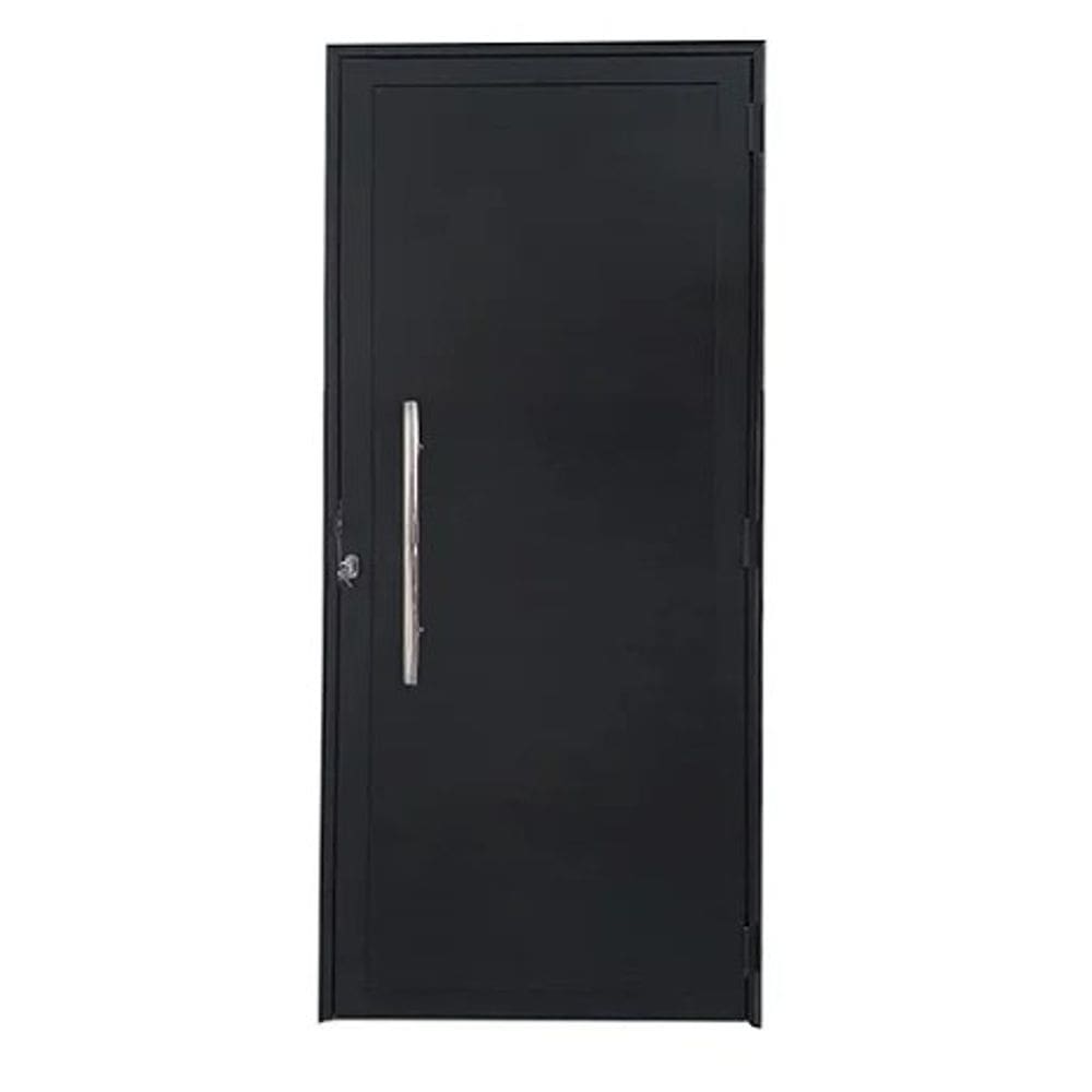 Porta Lambril 210x80 c/Puxador L/Esq. - Alumínio Preto - Linha 25