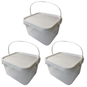 Balde Para Massinha Transparente 2.4L-Kit 3 Pçs