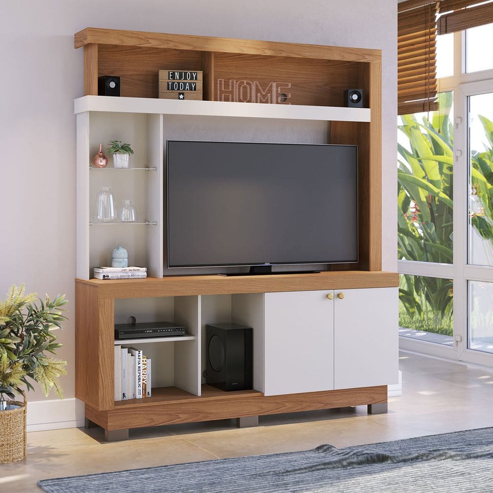 Estante para Sala TV até 50 Pol 160x188cm Valença Freijó Off White