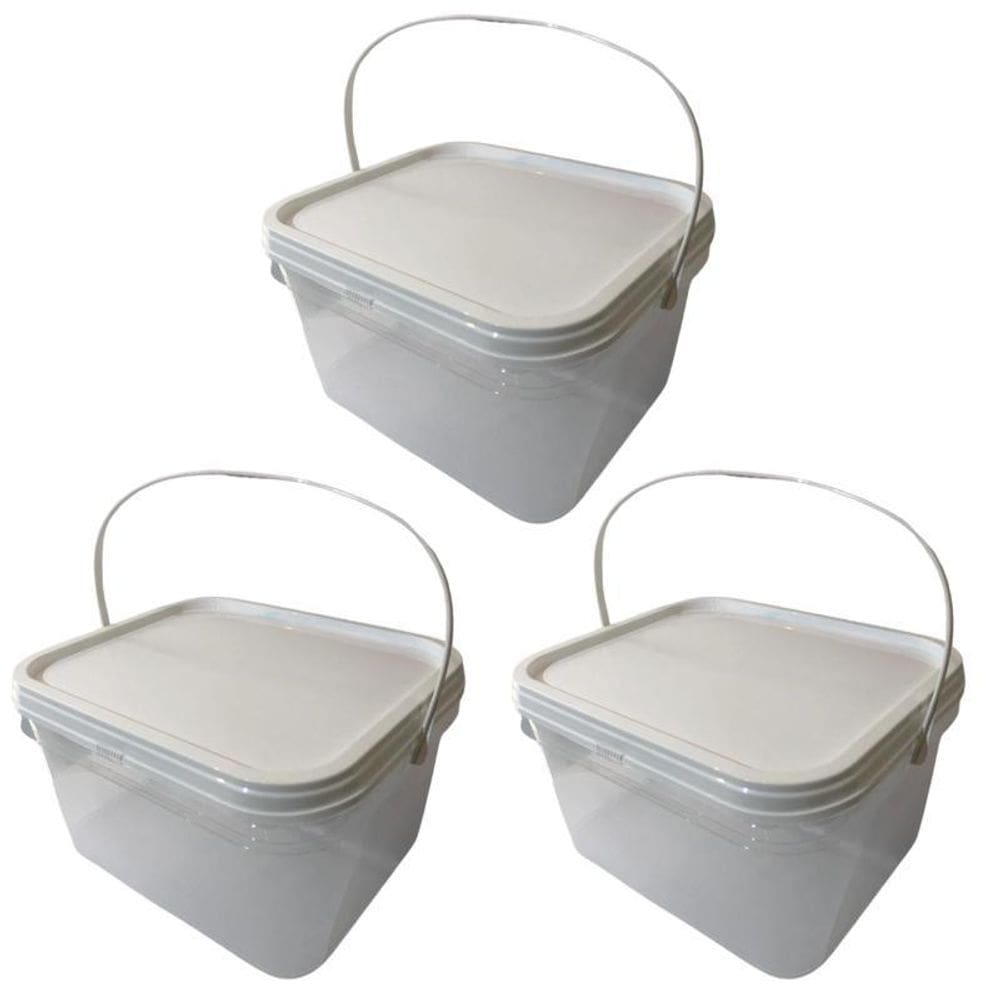 Balde Para Decoração De Mesa Transparente 2.4L-Kit 3 Pçs