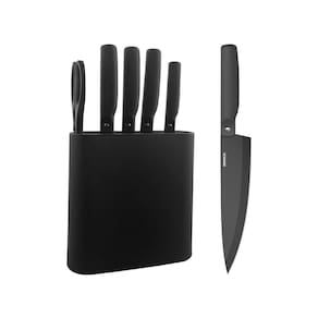 Conjunto de Facas Action com Suporte Preto 6 Peças Brinox