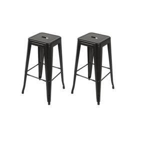 Banqueta De Ferro Aço Tolix Iron Empilhavel 2 Unid