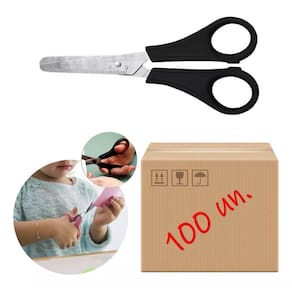 Tesoura Escolar Aço Inox 13Cm Multiuso - Kit 100 Un