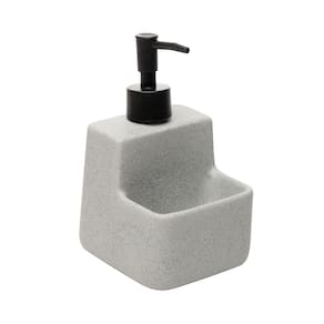 Porta Detergente Líquido c/ Suporte para Esponja Cinza 360ml