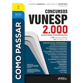 Como Passar em Concursos Vunesp - 2.000 Questões Comentadas - 7ª Ed -2025 (1303)