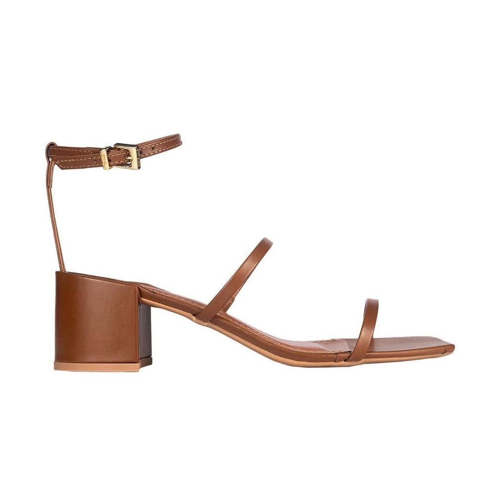 Sandália Lolla Confort Salto Bloco Tiras Finas