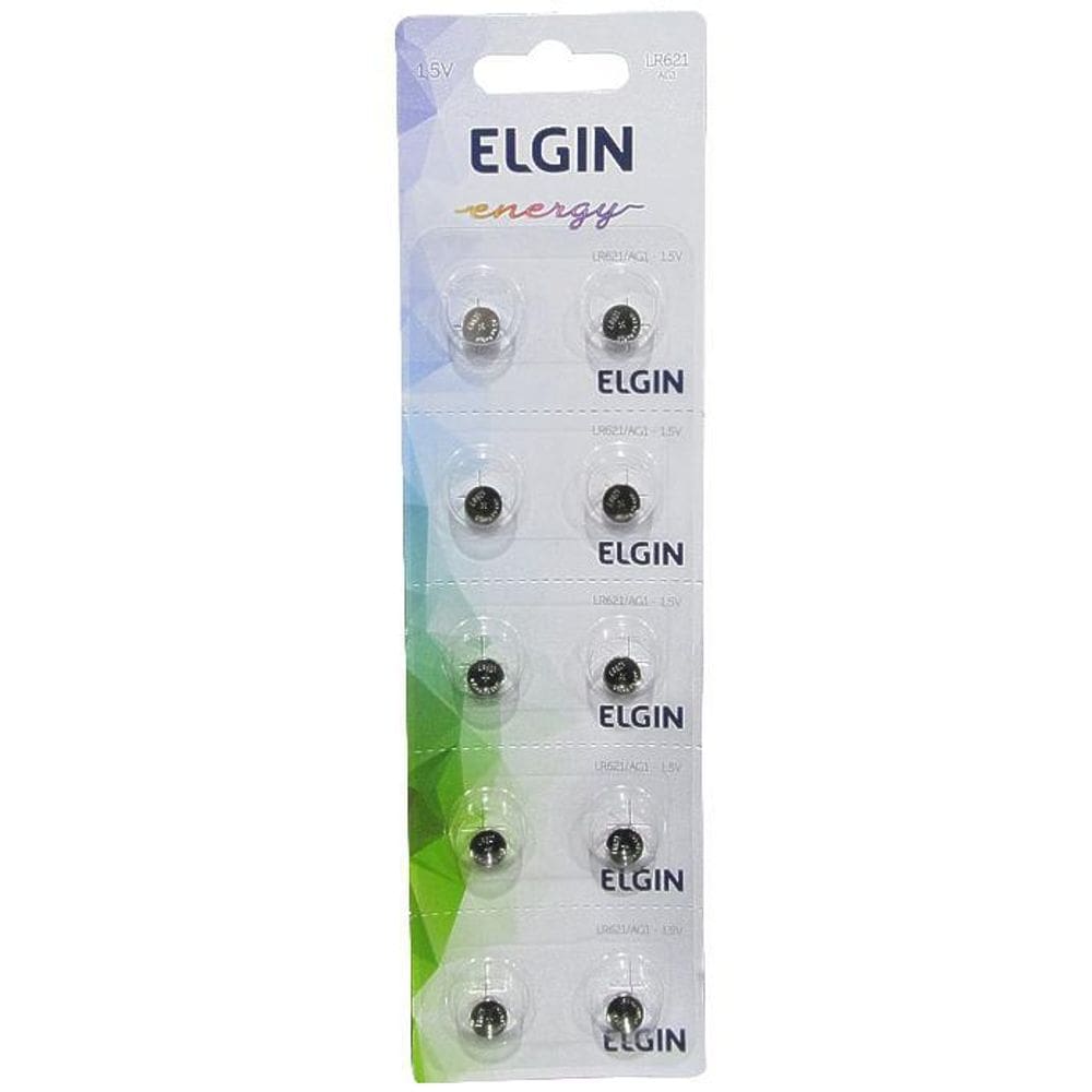 Bateria Elgin Lr621 Ag1 1.5V Cartela Com 10 Unidades