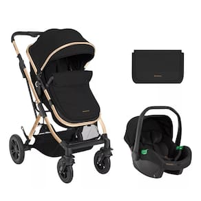 Carrinho C/ Moises 3 Em 1 Kaia C/ Bebe Conforto E Bolsa Black - Kikkaboo