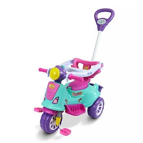 Triciclo Avespa de Passeio ou Pedal com Haste Pink 3173 - Maral
