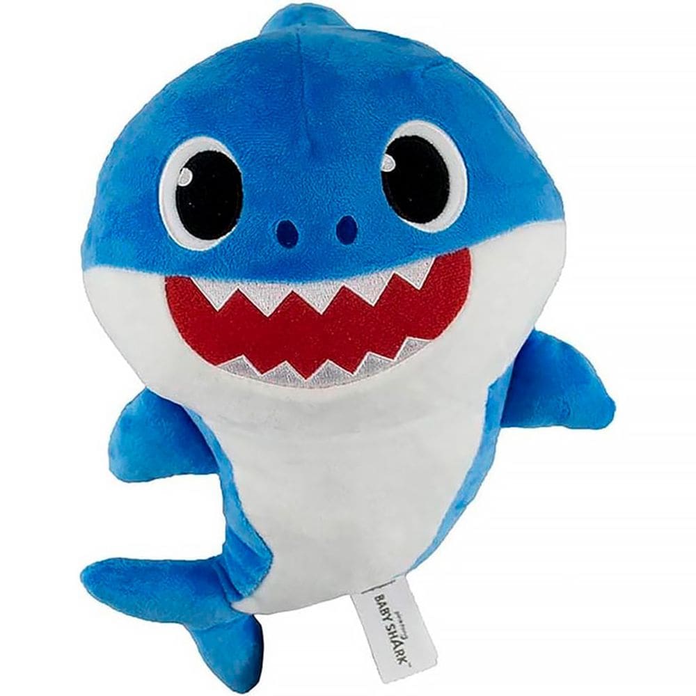 Pelúcia Baby Shark 30cm Daddy Shark Azul com Sons 2352 - Sunny