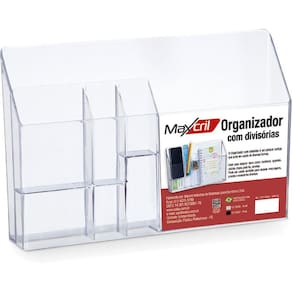 Organizador De Escritório Office Com Divisórias Cristal